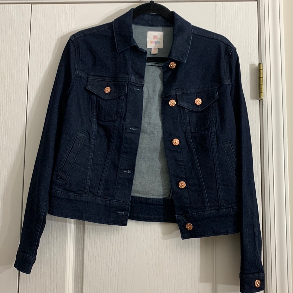Lularoe Harvey dark wash denim jacket size XS
